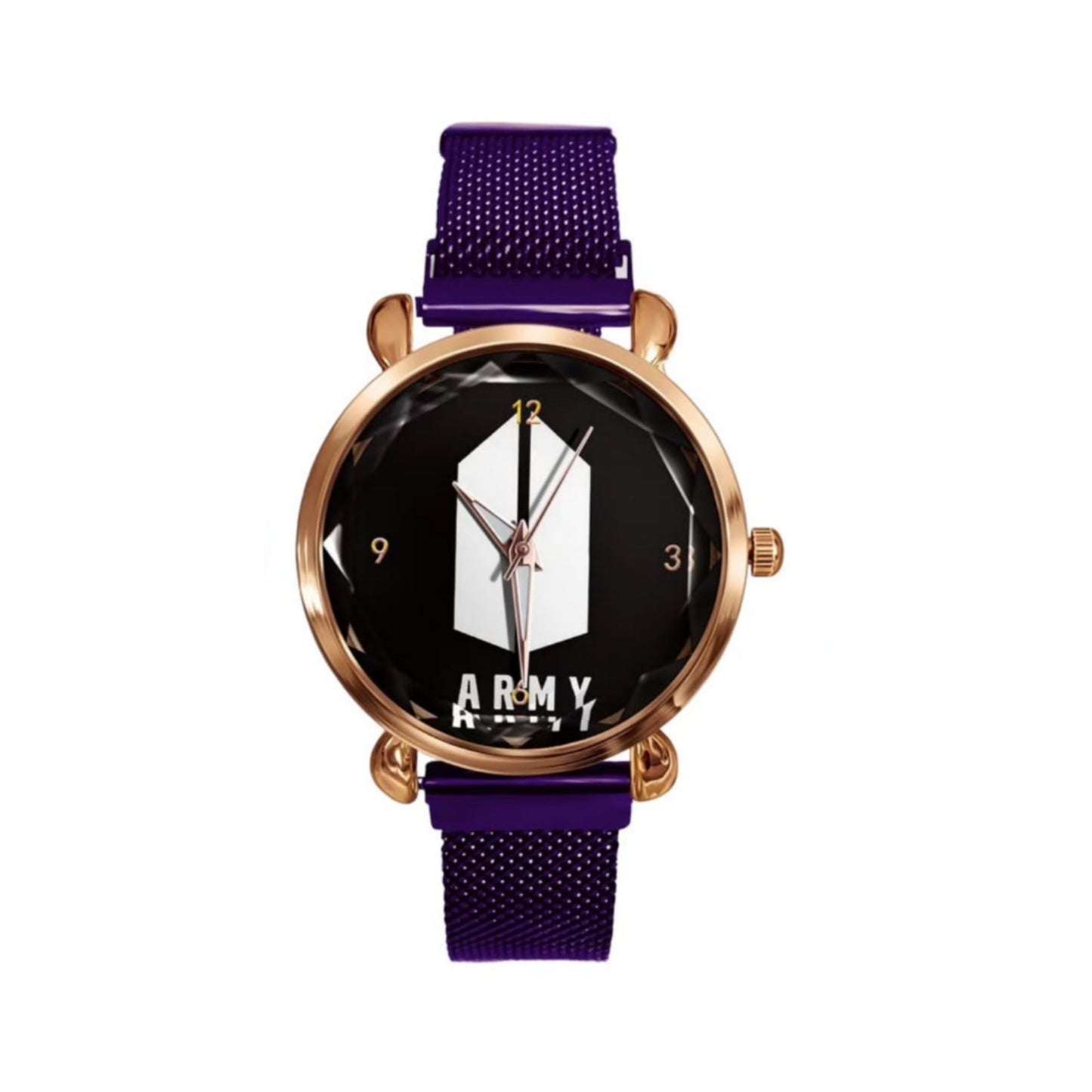 MONTRES BTS ARMY AVEC BRACELET EN ACIER INOXYDABLE - 3 OPTIONS DE COULEURS !✨