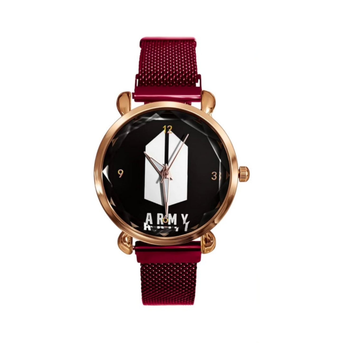 MONTRES BTS ARMY AVEC BRACELET EN ACIER INOXYDABLE - 3 OPTIONS DE COULEURS !✨