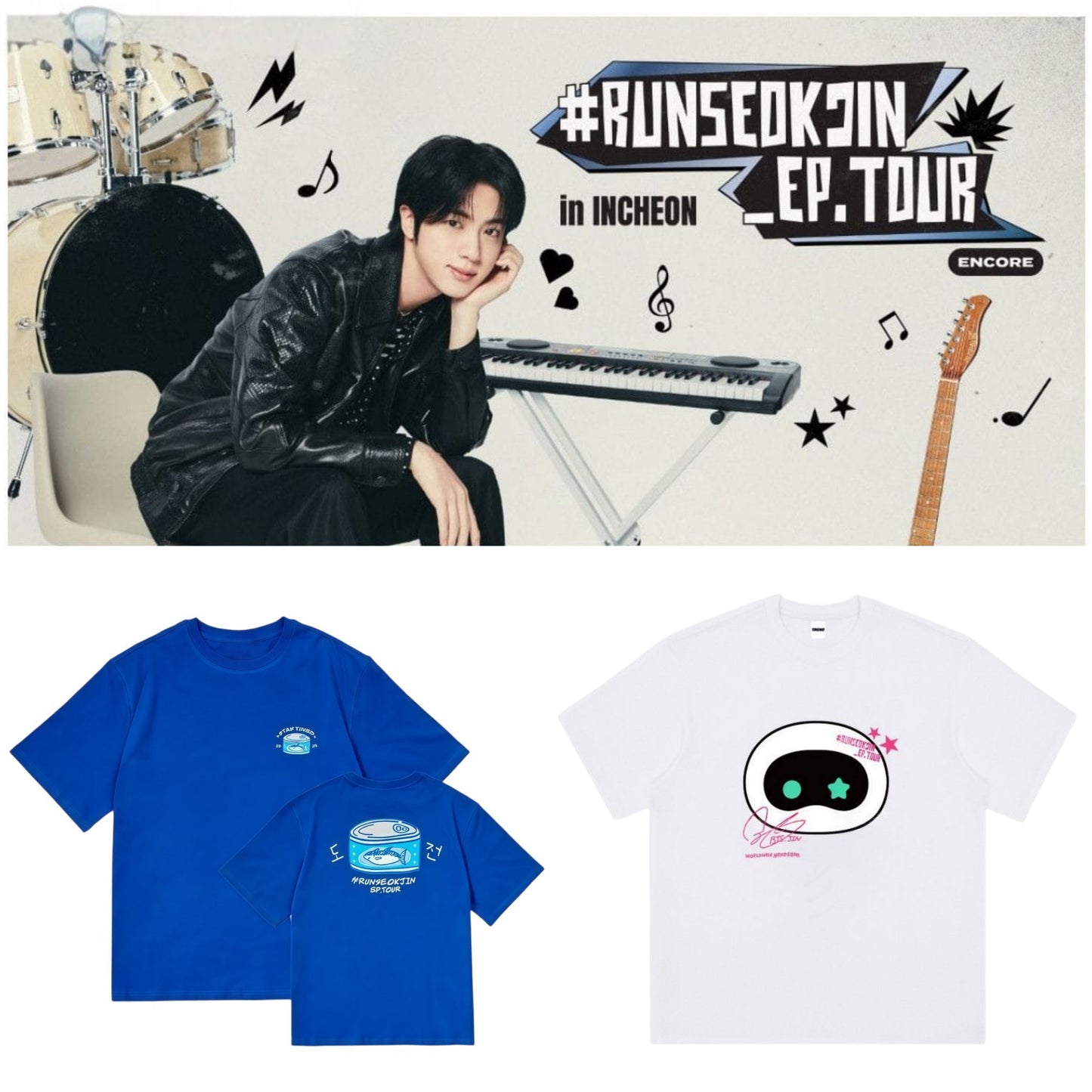 T-SHIRTS DE LA TOURNÉE JIN RUNSEOKJIN 100 % COTON