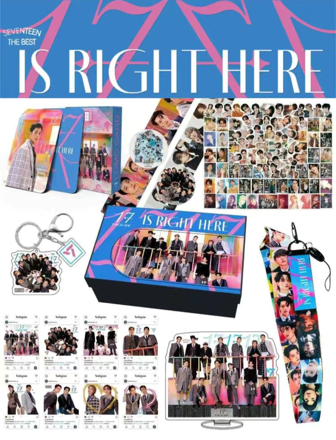 SEVENTEEN MERCH « 17 Is Right Here » COFFRET 162 PIÈCES (COFFRET CADEAU AVEC PLUSIEURS ARTICLES !✨)