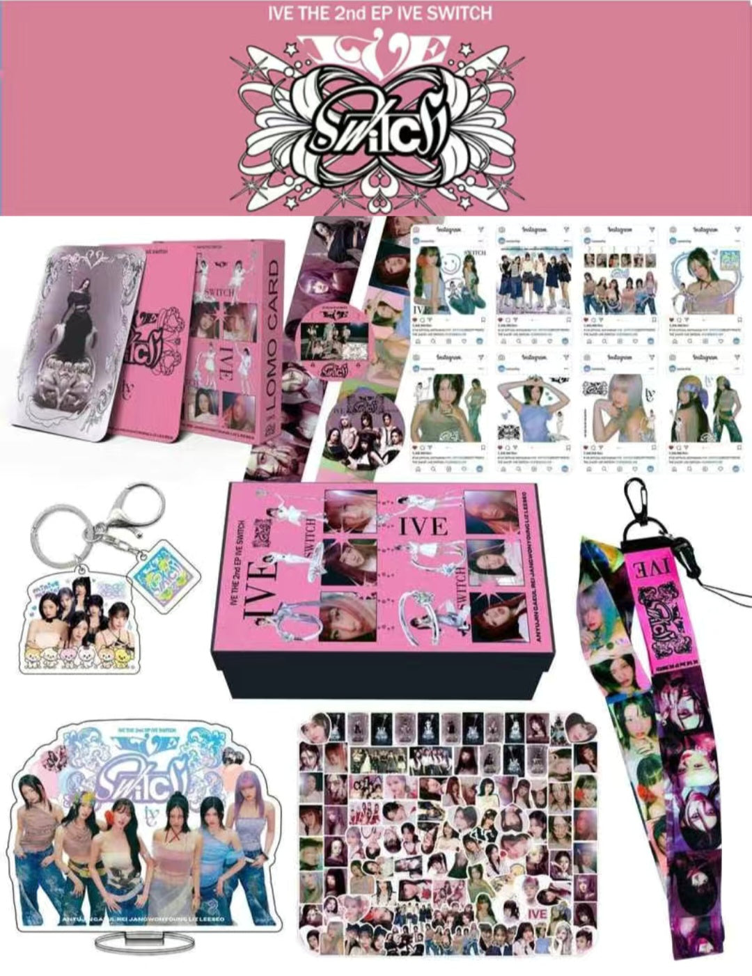 IVE MERCH BOX SWITCH 166 PCS (COFFRET CADEAU AVEC PLUSIEURS ARTICLES !✨)