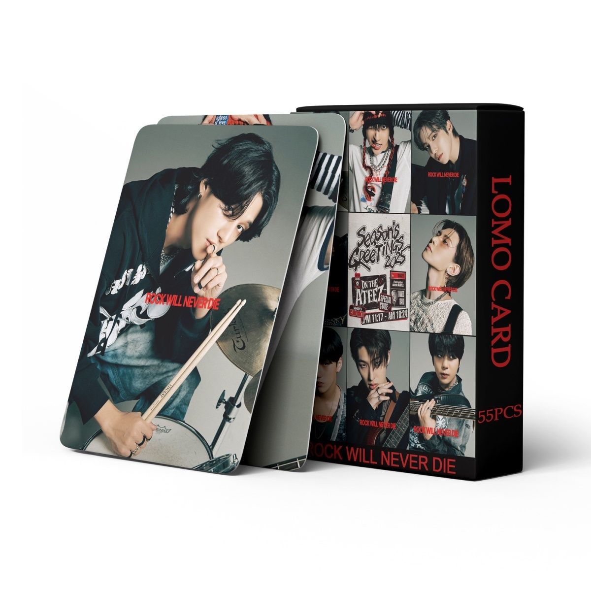 CARTES PHOTO ATEEZ VŒUX DE FIN D'ANNÉE 2025 55 PIÈCES