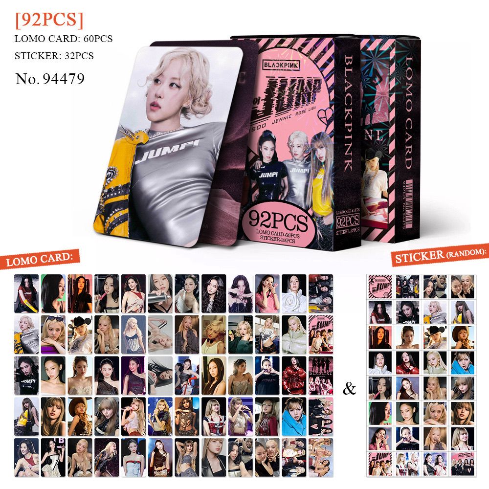 CARTES PHOTO BLACKPINK JUMP 92 PCS (60 CARTES + 32 AUTOCOLLANTS)