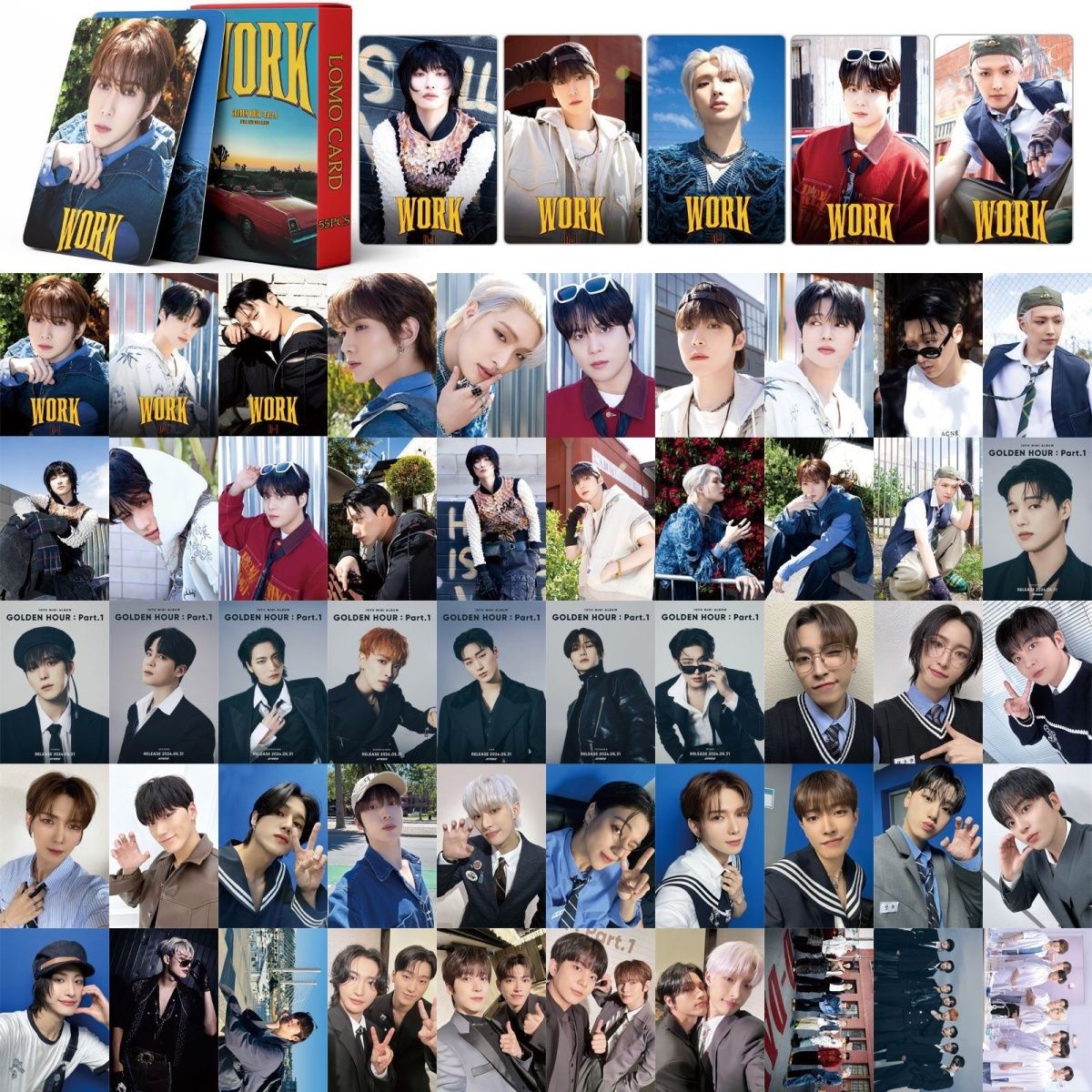 CARTES PHOTO ATEEZ GOLDEN HOUR WORK 55 PCS