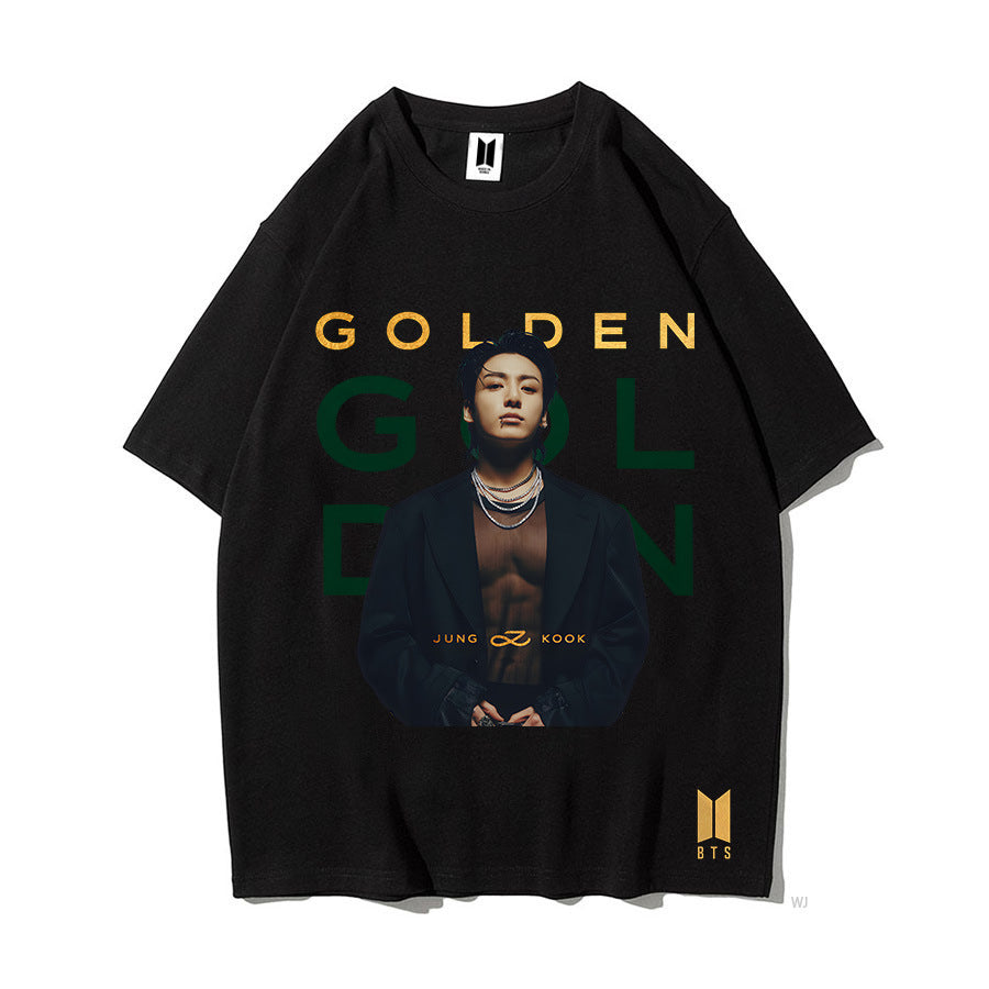 T-SHIRT JUNGKOOK GOLDEN MERCH 100% COTON