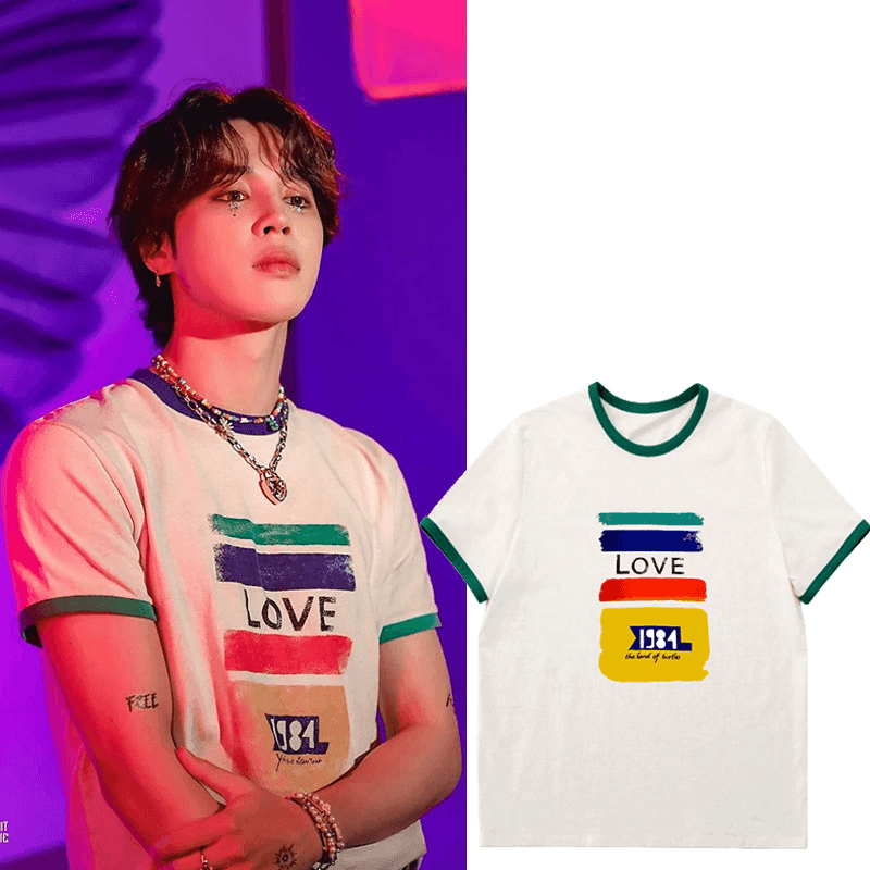 T-SHIRT BTS JIMIN ËQUAL LOVE 1984 100% COTON